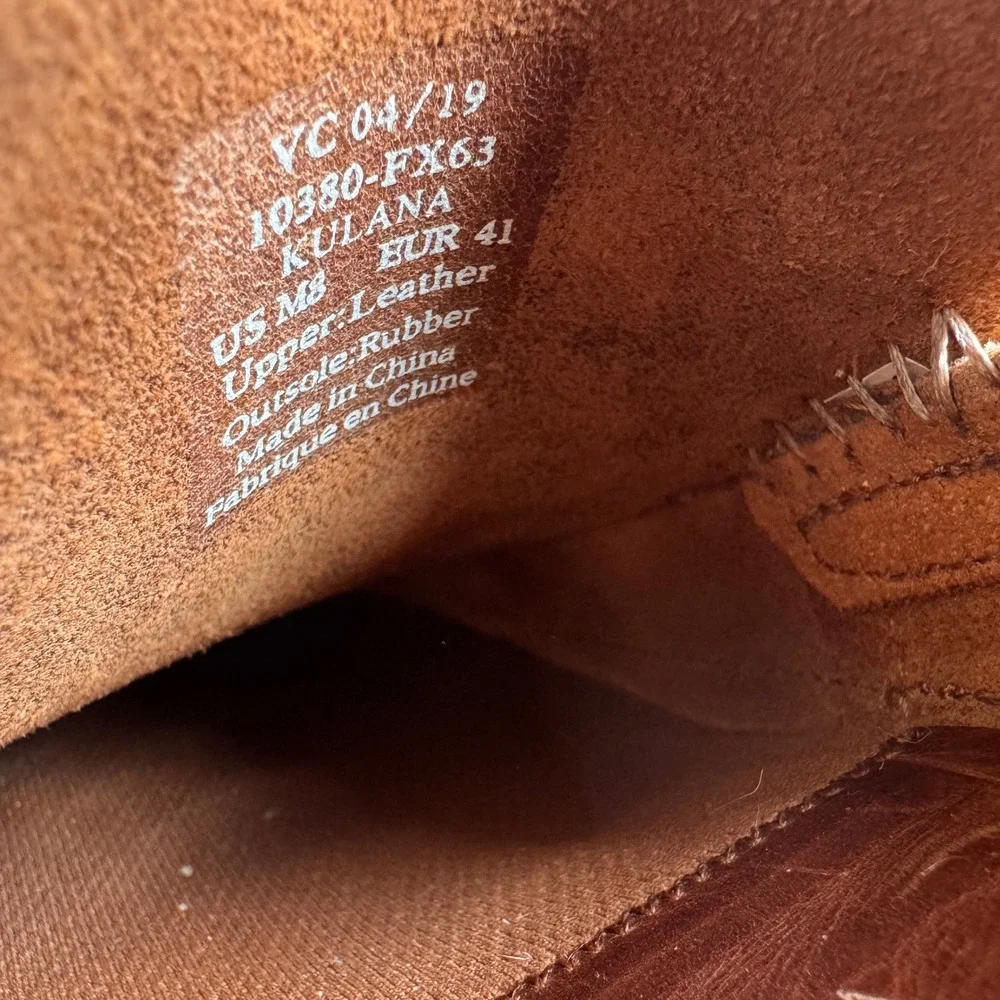 OluKai Kulana Mens Leather Slip On Loafers Fox Brown 10380-FX63 Size 8